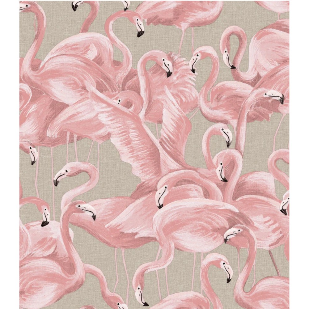 Tempaper Flamingo Peel and Stick Removable Wallpaper 2‎ single Rolls Pink Beige